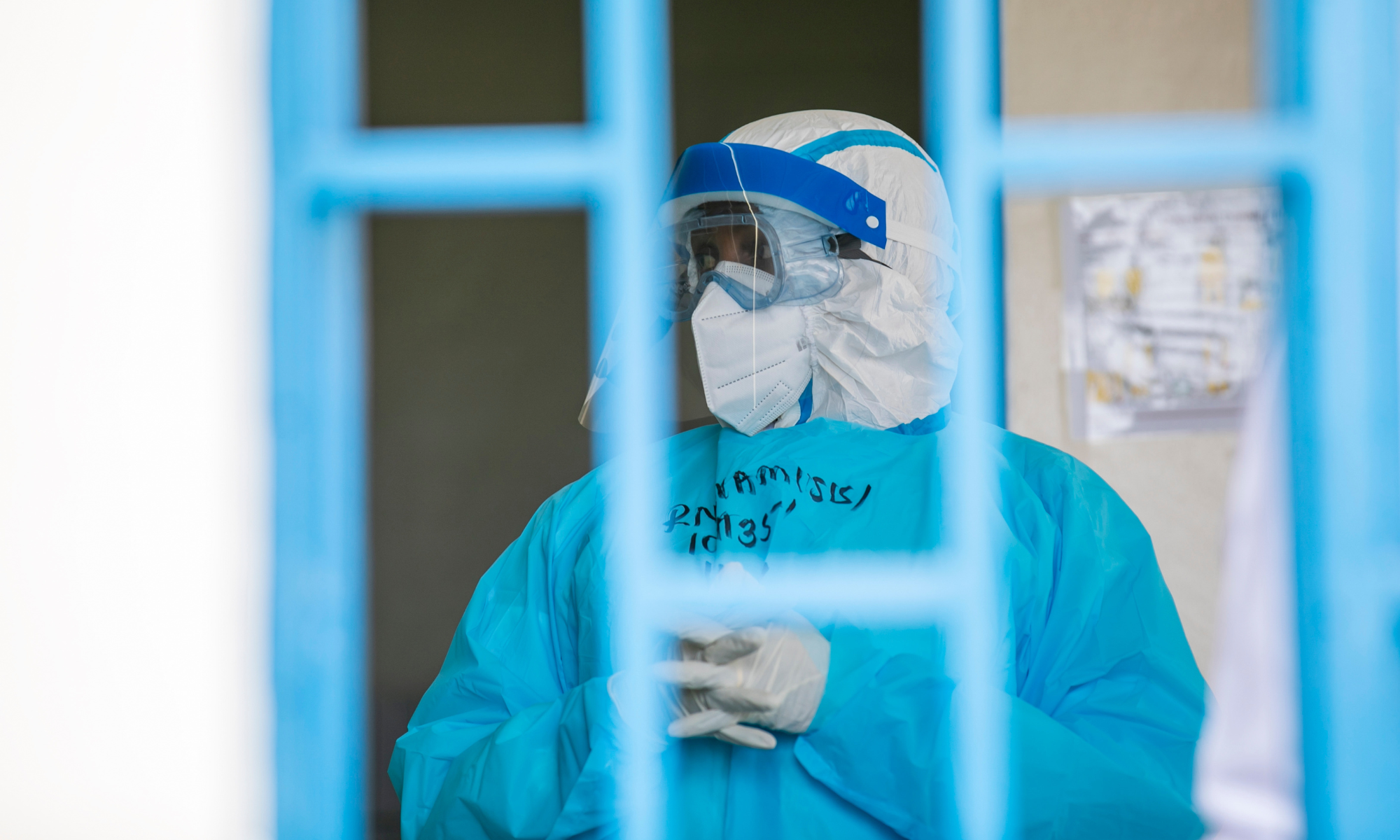 Ebola healthcare worker stock